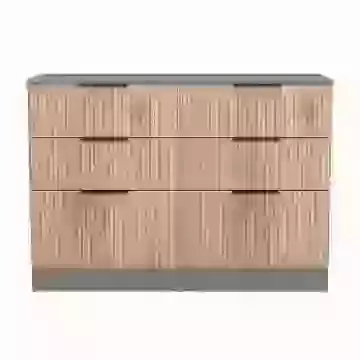 Jive 6 Drawer Twin Chest Choice Of 4 Colours with Slatted Oak Effect Drawer Fronts